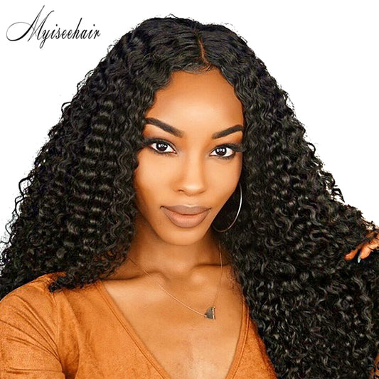 Myiseehair Deep Wave 180% Density 13x6 Lace Front Human Hair Wigs ISEE88