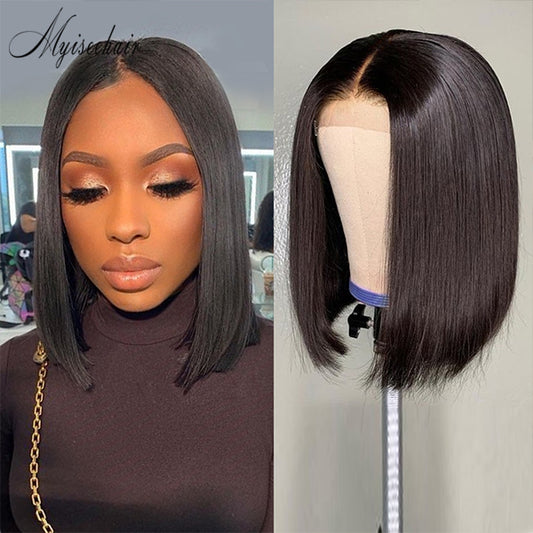 Myiseehair Full Lace Human Hair Wigs Pre Plucked hairline With Baby Hair Bob Wigs ISEE75