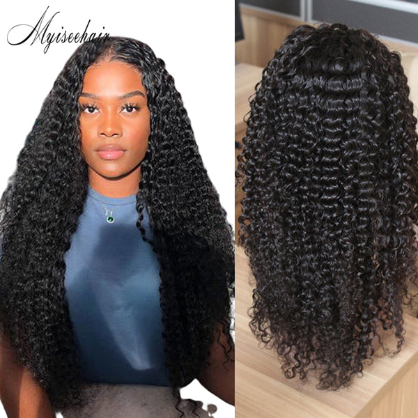 Myiseehair Deep Wave 180% Density 13x6 Lace Front Human Hair Wigs ISEE88
