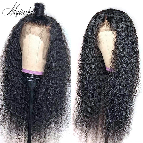 Myiseehair Glueless Full Lace Wigs Virgin Brazillian Deep Curly 100% Human Hair ISEE79