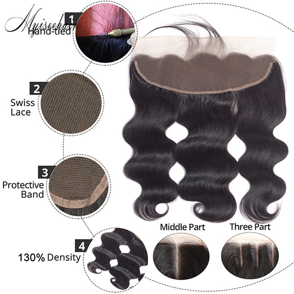 Myiseehair 3 Bundles Brazilian Body Wave 100% Human Hair Weave Remy Hair Extensions Bundles Natural Color