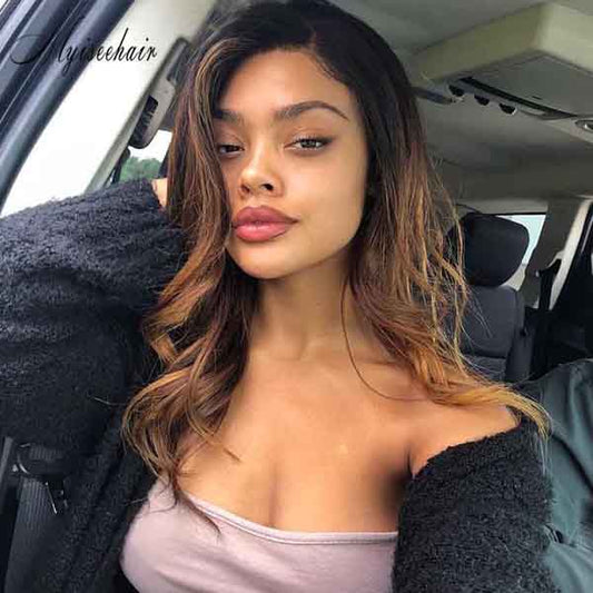 Myiseehair Undetectable HD Lace Unprocessed Virgin Brazilian Human Hair Ombré Color Body Wave 360 Lace Wigs With Fake Scalp For Women ISEE91
