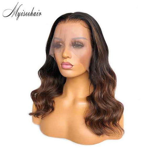 Myiseehair Brazilian Virgin Human Hair Wigs Ombre Color Body Wave 360 Lace Wig ISEE92