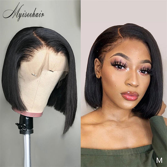 MYISEEHAIR Black Color Bob 360 Lace Frontal Wigs ISEE70