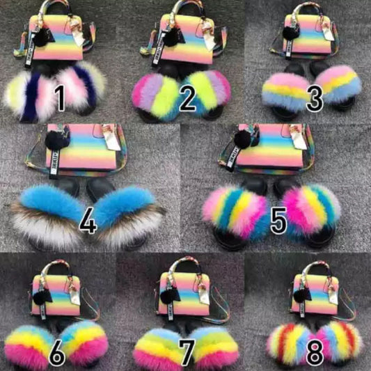 Fur Slippers Straddle Bag Suit L212