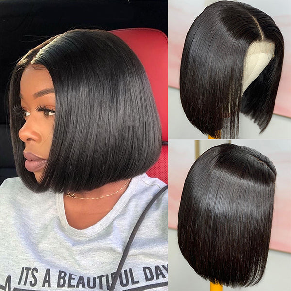Myiseehair Full Lace Human Hair Wigs Pre Plucked hairline With Baby Hair Bob Wigs ISEE75