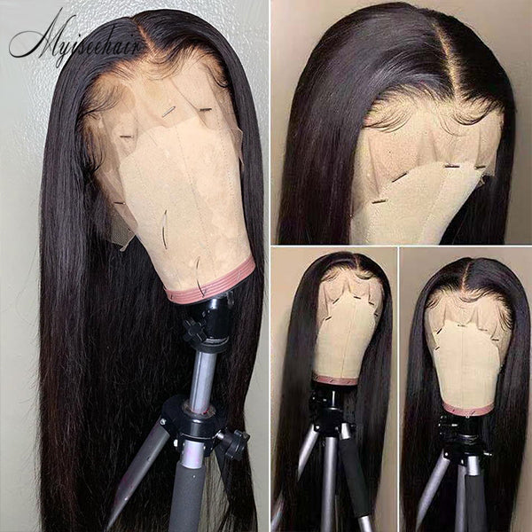 Myiseehair Virgin Brazilian Straight Hair Glueless Full Lace Wig 180% Density Top Quality Natural Hairline With Baby Hair ISEE76
