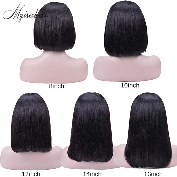 MYISEEHAIR Black Color Bob 360 Lace Frontal Wigs ISEE70