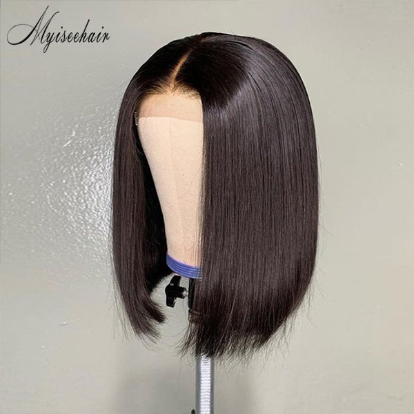 Myiseehair Full Lace Human Hair Wigs Pre Plucked hairline With Baby Hair Bob Wigs ISEE75