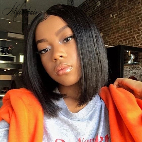 Myiseehair Full Lace Human Hair Wigs Pre Plucked hairline With Baby Hair Bob Wigs ISEE75