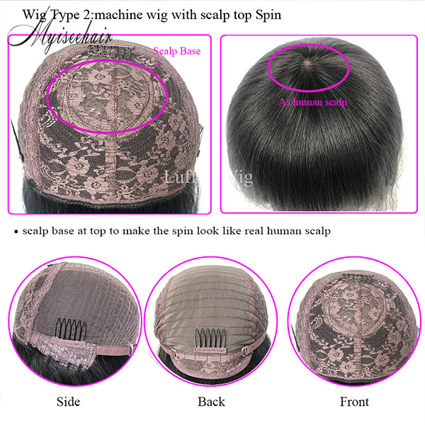 Myiseehair Body Wave 360 Lace Wig Human Hair Wig With Bangs ISEE94