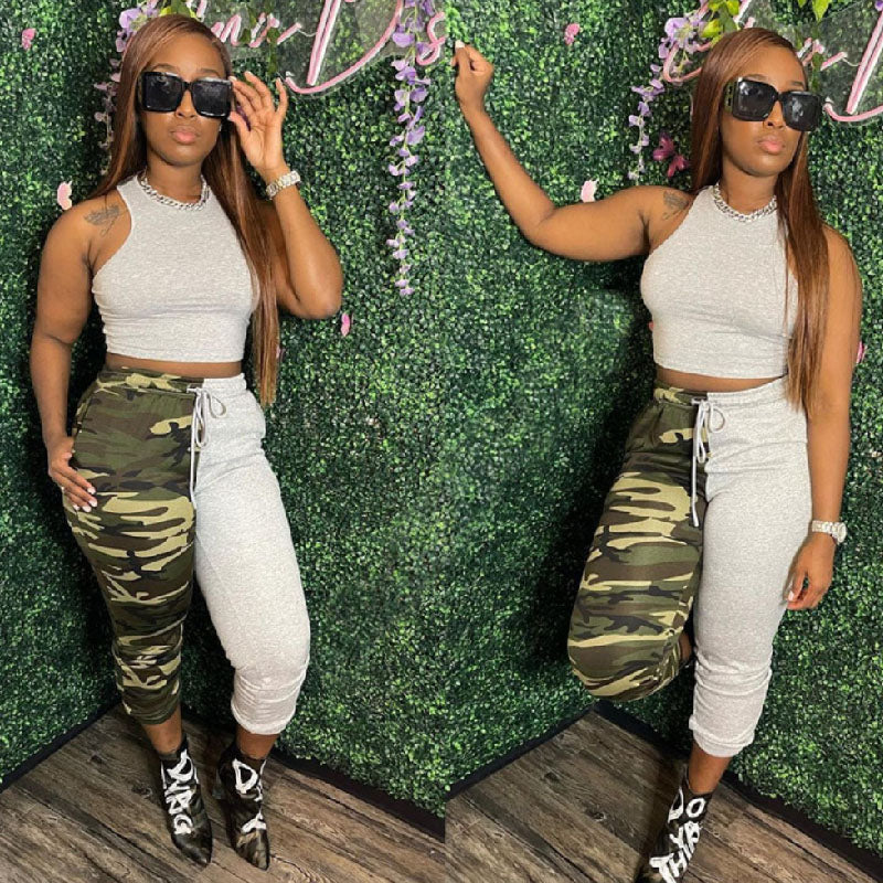 Camo Panel Leggings Tracksuit L163