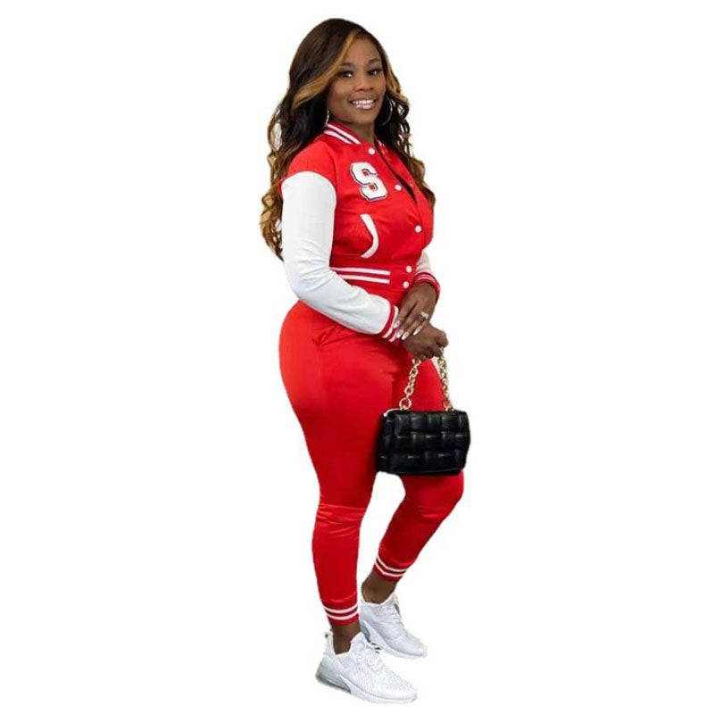 Embroidered Push Button Baseball Uniform Set L146