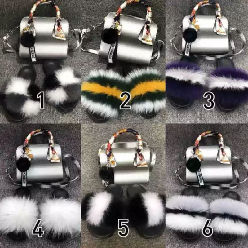 Fur Slippers Straddle Bag Suit L213