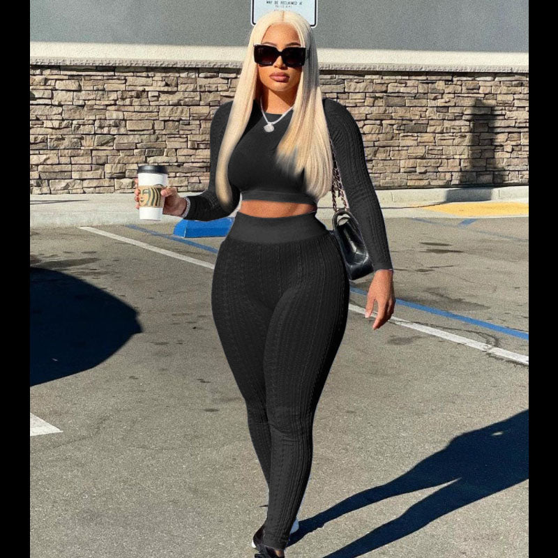 Ladies Off-Waist Wool Cloth Splicing Fashion Suit L124