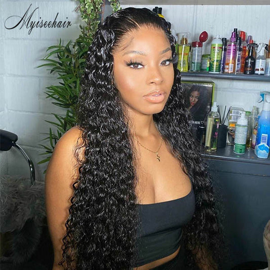 MYISEEHAIR BLACK COLOR 150% DENSITY 360 GLUELESS FRONTAL LACE WIG ISEE52
