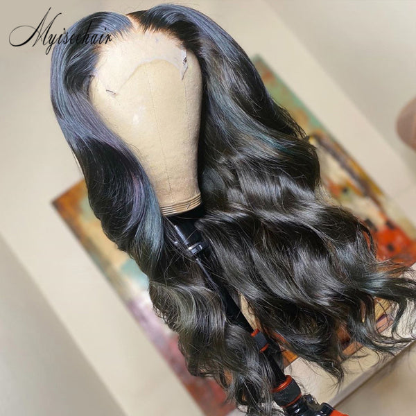 MYISEEHAIR BODY WAVE WIG 360 LACE HUMAN HAIR NATURAL COLOR WITH BLEACHED KNOTS ISEE07
