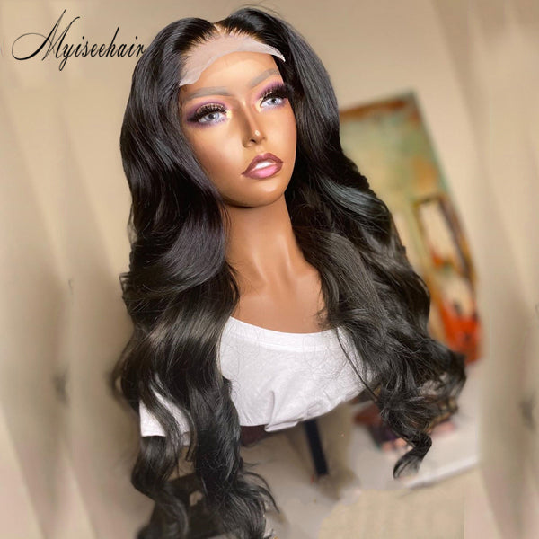 MYISEEHAIR BODY WAVE WIG 360 LACE HUMAN HAIR NATURAL COLOR WITH BLEACHED KNOTS ISEE07