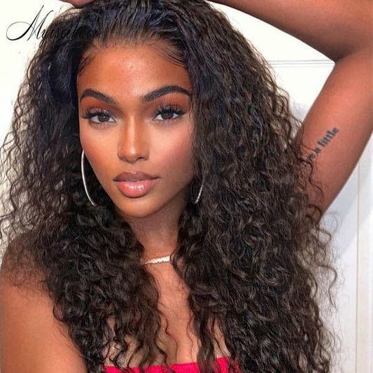 MYISEEHAIR GLUELLESS CURLY HUMAN HAIR THICK 360 WIG WITH HD LACE ISEE54