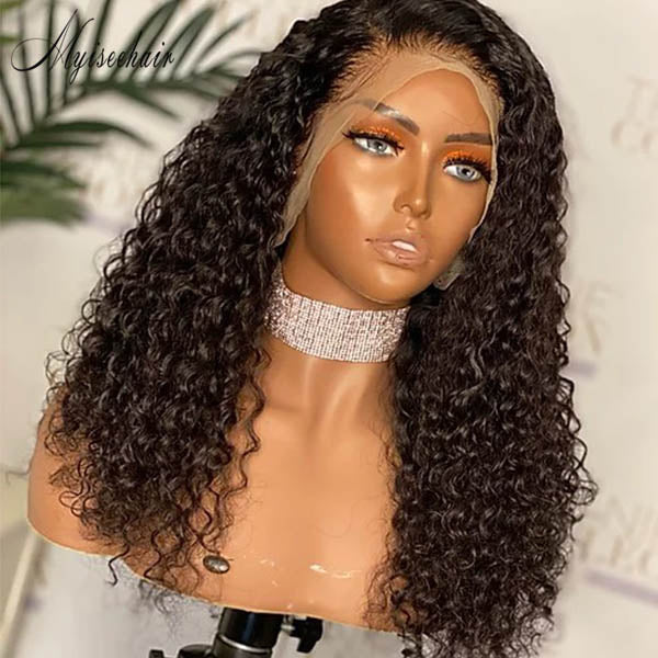 MYISEEHAIR GLUELLESS CURLY HUMAN HAIR THICK 360 WIG WITH HD LACE ISEE54
