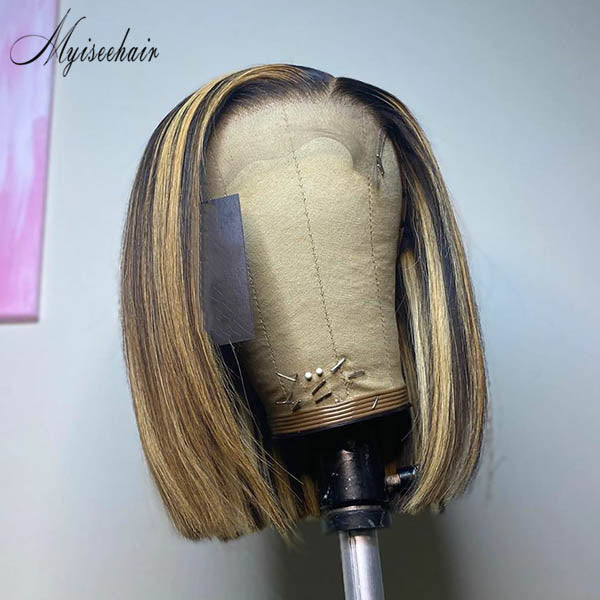 MYISEEHAIR HIGHLIGHTS 360 GLUELESS FRONTAL BOB LACE WIG ISEE51