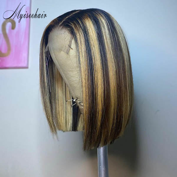 MYISEEHAIR HIGHLIGHTS 360 GLUELESS FRONTAL BOB LACE WIG ISEE51