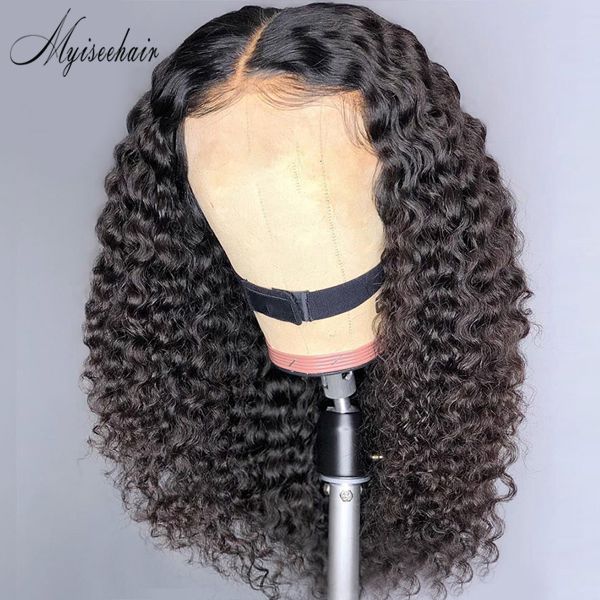 MYISEEHAIR SHORT LENGTH HUMAN HAIR DEEP WAVE 360 LACE WIG PRE PLUCKED ISEE15