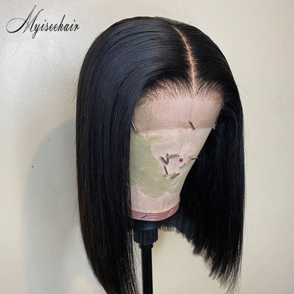 MYISEEHAIR SHROT BOB 13*6 LACE FRONT WIG HUMAN HAIR WITH PLUCKED ISEE28