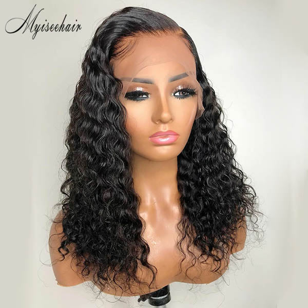 MYISEEHAIR SIDE PART SHROT CURLY WIG 150% DENSITY 360 FRONTAL WIG ISEE56