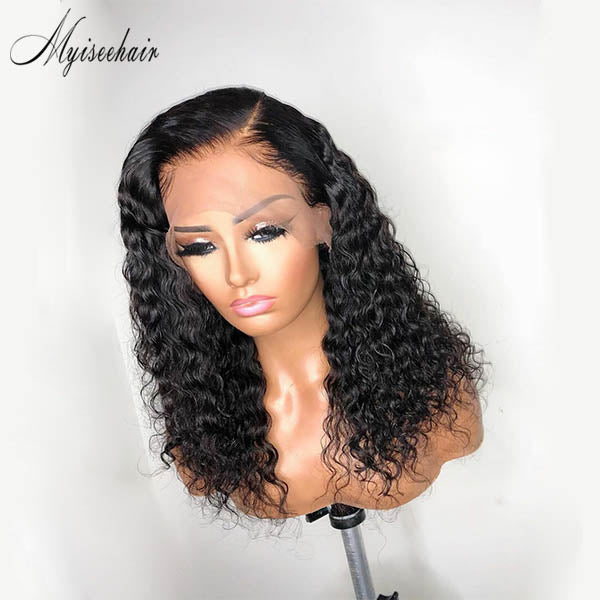 MYISEEHAIR SIDE PART SHROT CURLY WIG 150% DENSITY 360 FRONTAL WIG ISEE56