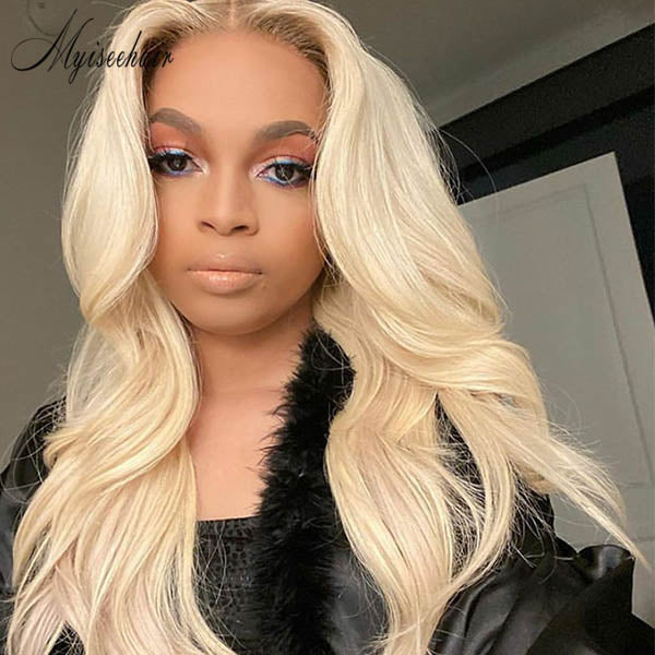 MYISEEHAIR #613 COLOR BLONDE 150% WAVY LACE FRONT WIG ISEE65
