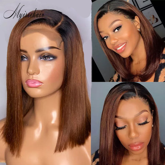 Myiseehair T1b30 Ombre Color Bob Lace Front Wig FAKE SCALP ISEE39