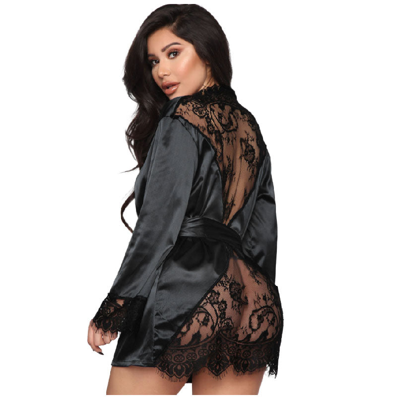 Nightgown Sexy Perspective Lace ASaaHomewear Pajamas L133