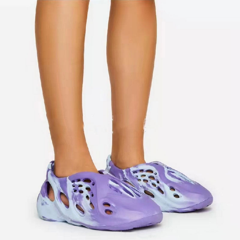 Plus Size Camouflage Women's Shoes Coconut Dimples Toe Hollow Sandals L211