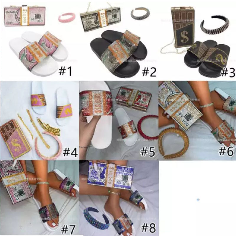 Wholesale Fashion purse&slipper&headband set for women L215