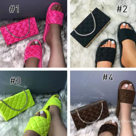 Wholesale Fashion slippers & bag set for women size:6-10 L214