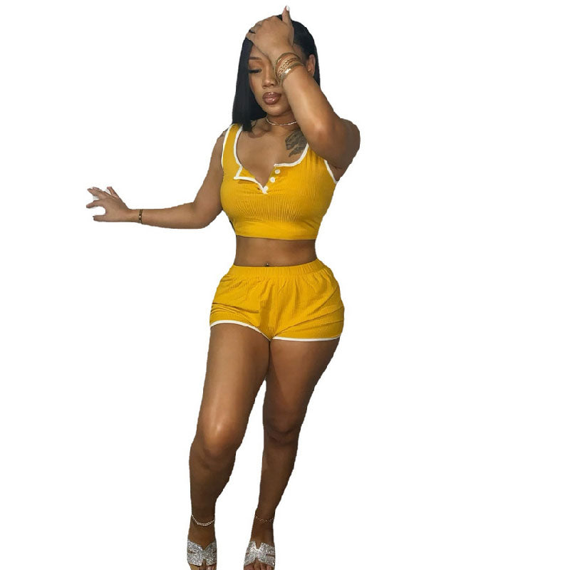 Women's Vest Shorts Casual Sports Suit L168