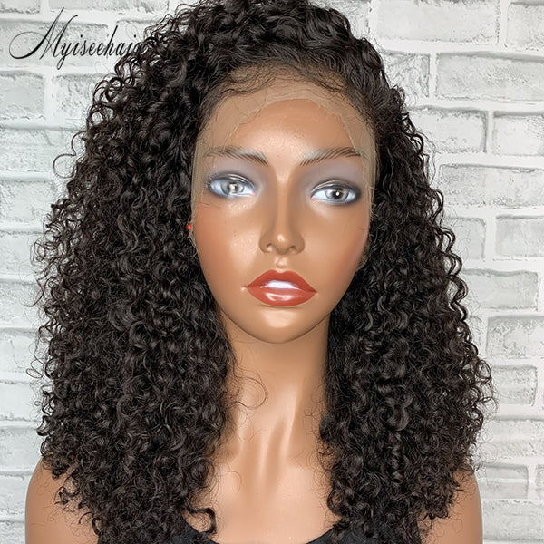 Glueless Full Lace Wig Kinky Curly 100% Virgin Human Hair  ISEE73