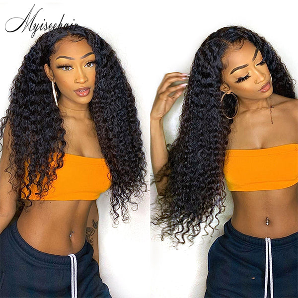 Myiseehair Glueless Full Lace Wigs Virgin Brazillian Deep Curly 100% Human Hair ISEE79