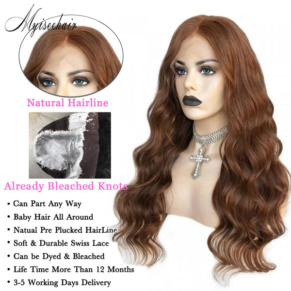 Myiseehair Undetectable HD Lace Virgin Hair Body Wave Hair Style #4 Color 360 Lace Wigs ISEE81