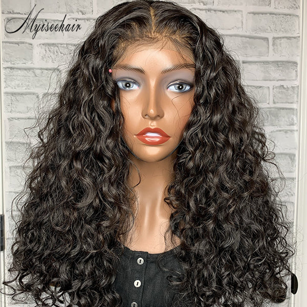 MYISEEHAIR Deep Wave Virgin Human Hair Pre-Plucked 360 Lace Wigs ISEE72