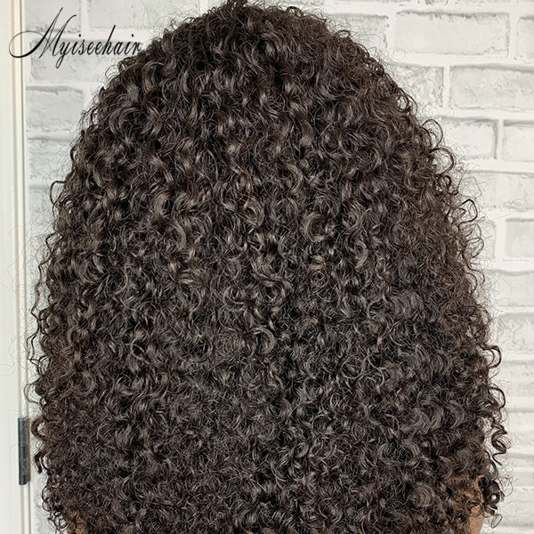 Glueless Full Lace Wig Kinky Curly 100% Virgin Human Hair  ISEE73