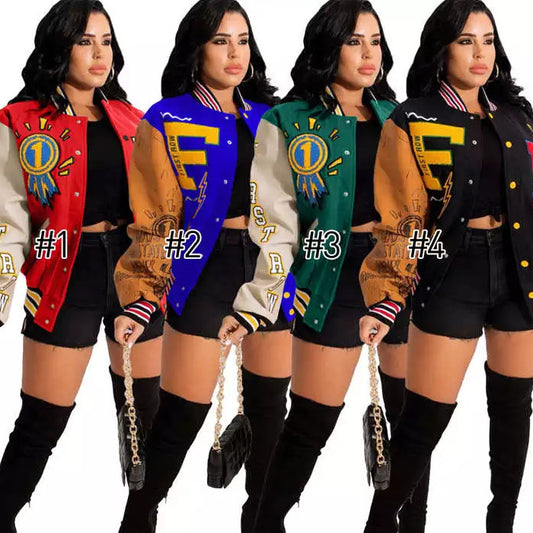 Color blocking Baseball Jacket size L75