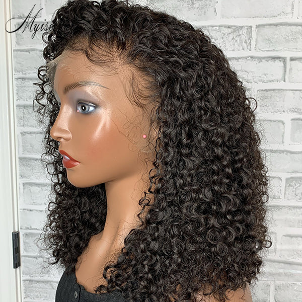Glueless Full Lace Wig Kinky Curly 100% Virgin Human Hair  ISEE73
