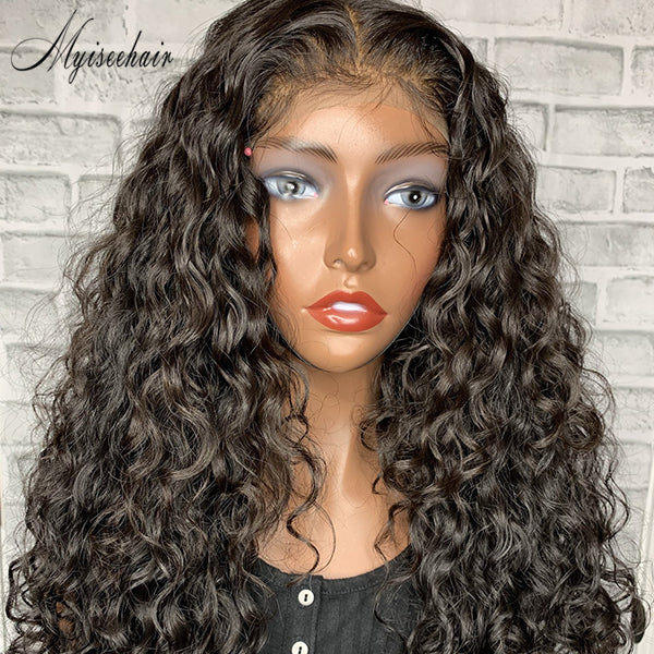 MYISEEHAIR Deep Wave Virgin Human Hair Pre-Plucked 360 Lace Wigs ISEE72