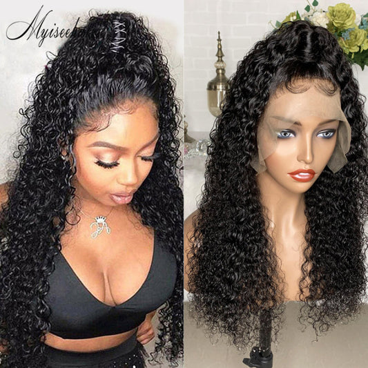 HD LACE CURLY VIRGIN HUMAN HAIR WIGS PRE PLUCKED 360 LACE WIG WITH BABY HAIR ISEE14