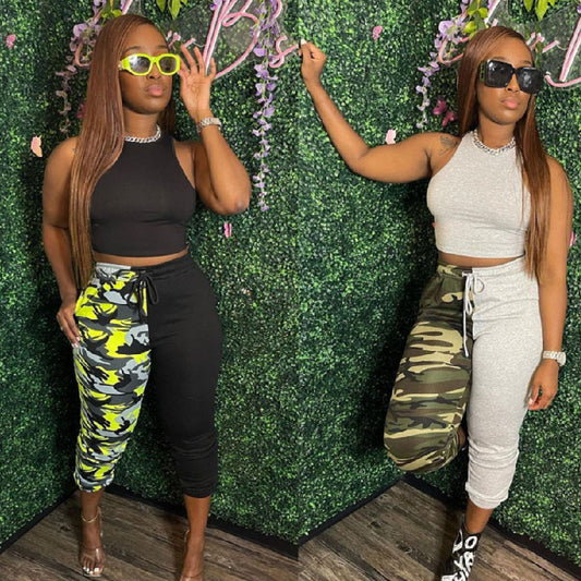 Camo Panel Leggings Tracksuit L163