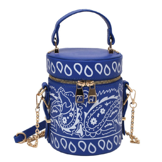 Fashion Painted Drum Bag One Shoulder Crossbody Backpack L182