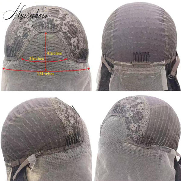 Highlight Human Hair Lace Front Wig For Women Ginger Curly Pixie Cut Short Bob ISEE106