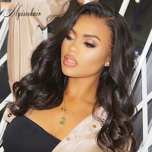 MYISEEHAIR BODY WAVE WIG 360 LACE HUMAN HAIR NATURAL COLOR WITH BLEACHED KNOTS ISEE07